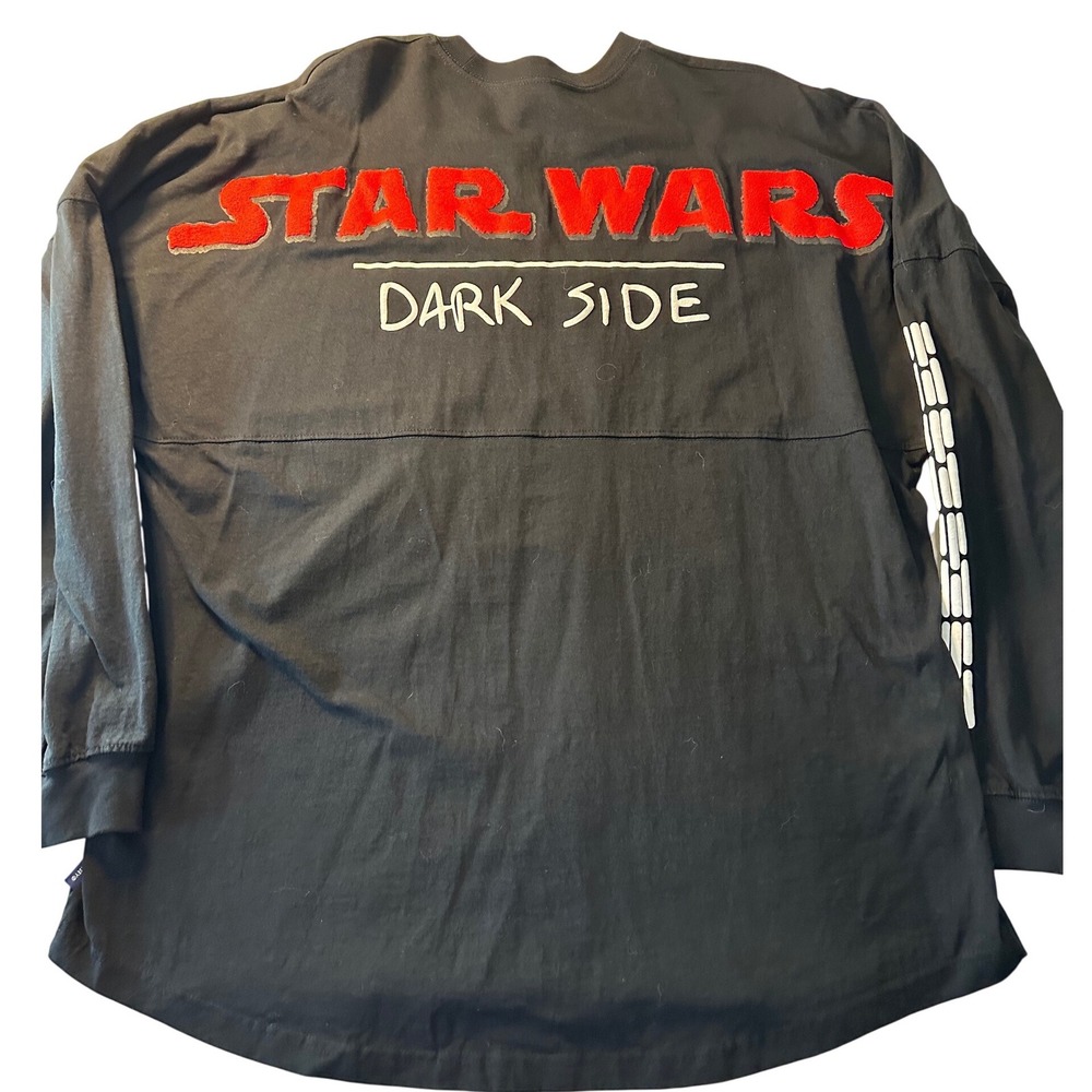 Star Wars Dark Side Spirit Jersey Black Long Sleeve Puff Print Mens XXL Disney